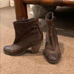 Brown Leather Booties with cute lace up details